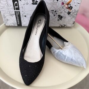 CL by Laundry Segal Black Studded Flats